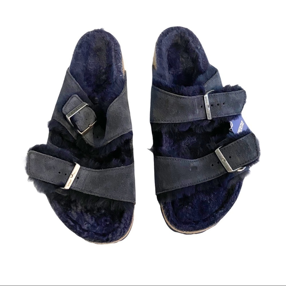 NWT Birkenstock Shearling Arizona Slides Size 45